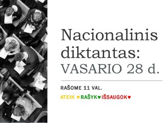 Nacionalinis diktantas 2020 – jau rytoj!