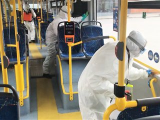Dezinfekuojami Klaipėdos miesto autobusai ir gatvės