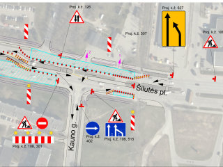 Informacija apie transporto eismo pasikeitimus