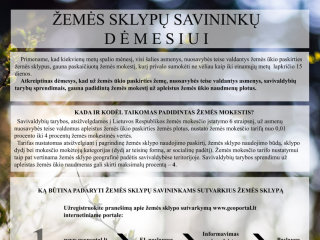 Informacija žemės sklypų savininkams