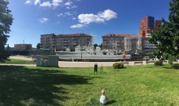 Vizualizacija. Laivo „Sūduvis“ švartavimo vietos projektiniai pasiūlymai. Užsakovas – Lietuvos jūrų muziejus