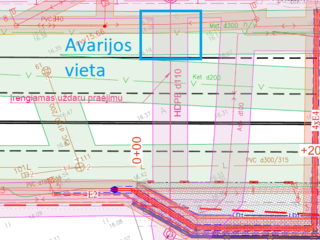 Vandentiekio vamzdžio pažeidimas P. Lideikio gatvėje.