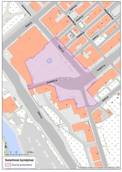 Vietos, kurioje uždrausta naudoti civilines pirotechnikos priemones, schema