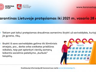 Karantinas Lietuvoje pratęstas iki vasario 28 dienos