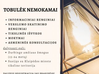 Registruokitės į nemokamus užsiėmimus apie verslą!