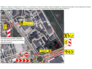 Bus ribojamas eismas žiedinėje sankryžoje Šilutės pl.