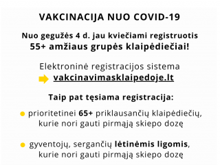 Pradedami vakcinuoti 55+ amžiaus grupės gyventojai