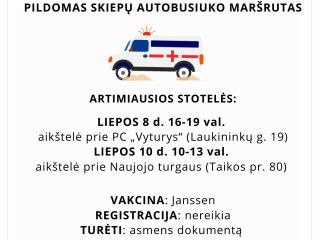 Pildomas Skiepų autobusiuko maršrutas