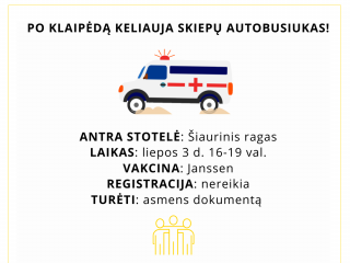 Skiepų autobusiukas šeštadienį lauks Šiauriniame rage