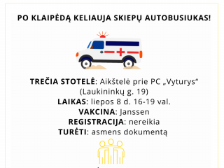 Skiepų autobusiukas keliauja prie „Vyturio“
