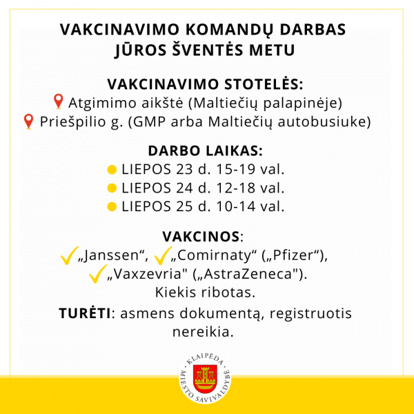 vakcinavimas Jūros šventė