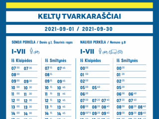 AB ''Smiltynės perkėla'' keltų tvarkaraščiai nuo 09.01