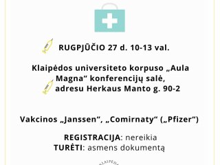 Mobili skiepų komanda lankysis Klaipėdos universitete