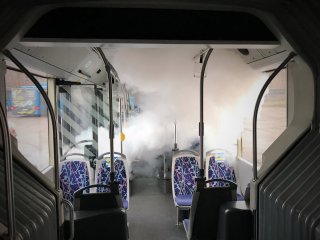 UAB „Klaipėdos autobusų parkas“ užtikrina: autobusai dezinfekuojami