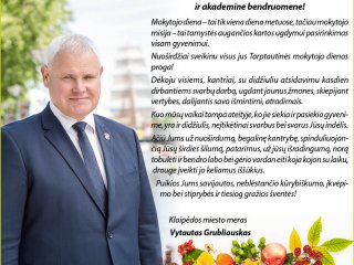 Sveikinimas su Tarptautine mokytojų diena