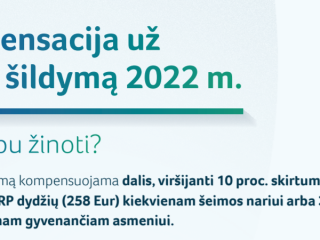 Kompensacija už būsto šildymą 2022 m. Ką svarbu žinoti
