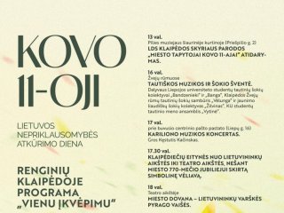 Lietuvos Laisvės minėjimas Klaipėdoje ,,Vienu įkvėpimu" 