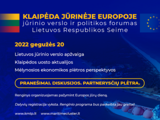 Europos jūros dieną – jūrinio verslo ir politikos forumas 