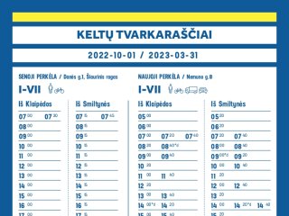 AB "Smiltynės perkėla" grafiko pokyčiai nuo spalio 1 d.