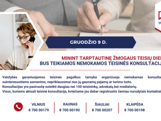 Gruodžio 9 d. - gyventojams nemokamos teisinės konsultacijos