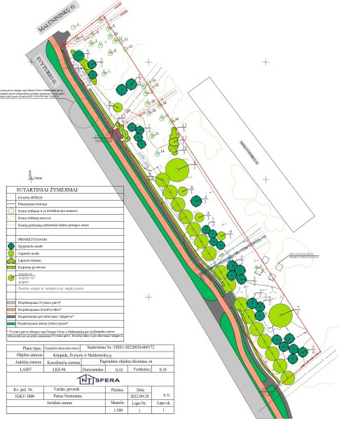 Pavienių apsauginės paskirties želdinių prie Švyturio g., Klaipėdoje, veisimo projekto (apželdinimo schemos) projektiniai pasiūlymai