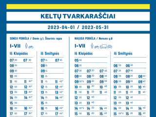 Smiltynės perkėlos keltų tvarkaraščio pasikeitimai