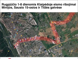 Dėl gabenamo krovinio bus ribojamas eismas