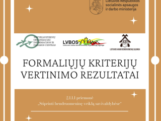 Papildomo kvietimo Klaipėdos miesto savivaldybėje formaliųjų kriterijų vertinimo rezultatai