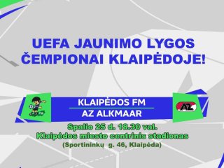 Klaipėdoje vyks UEFA Jaunimo lygos varžybų atsakomosios pirmojo etapo rungtynės