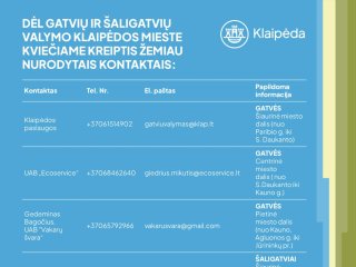 Kur kreiptis dėl gatvių valymo?
