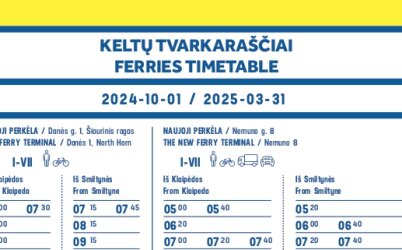 AB ''Smiltynės perkėla'' keltų tvarkaraščiai nuo spalio 1 d.