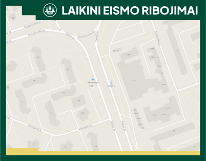 Žemėlapio dalis, kurioje atvaizduota vieta ties Taikos pr. 115