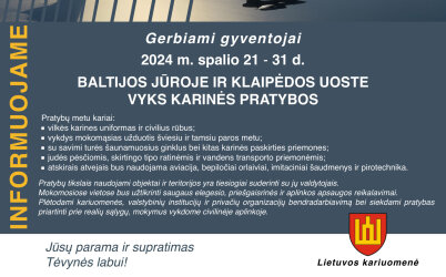 Vyks karinės pratybos 