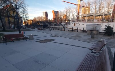 Aikštė prie burlaivio „Meridianas“ įgavo naują veidą