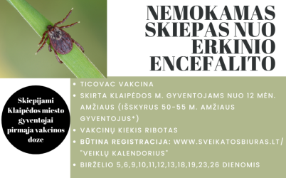 Kviečia nemokamai pasiskiepyti nuo erkinio encefalito