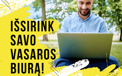 Išsirinkite savo vasaros biurą: 15-oje bendradarbystės centrų „Spiečius“ – nemokamos darbo erdvės 