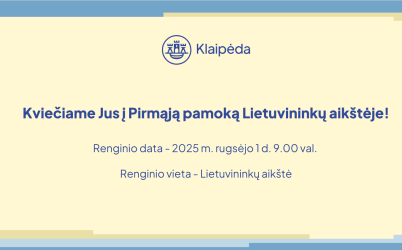 Rugsėjo 1-ąją – „Pirmoji pamoka“ Lietuvininkų aikštėje