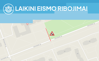 Laikini eismo ribojimai Smiltelės gatvėje