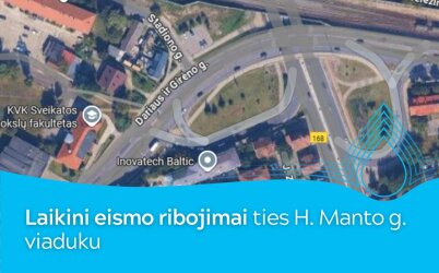 Pradedami avariniai paviršinių nuotekų tinklų darbai ties H. Manto viaduku