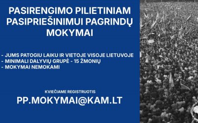 Kvietimas įstaigų darbuotojams į nemokamus Mobilizacijos ir pilietinio pasipriešinimo...
