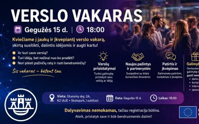 Asmenybės ugdymo kultūros centras kviečia į Verslo vakarą