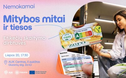 Mitybos mitai ir tiesos: etikečių skaitymo dirbtuvės