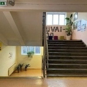 Vitės progimnazijos laiptinė iki remonto ir po jo